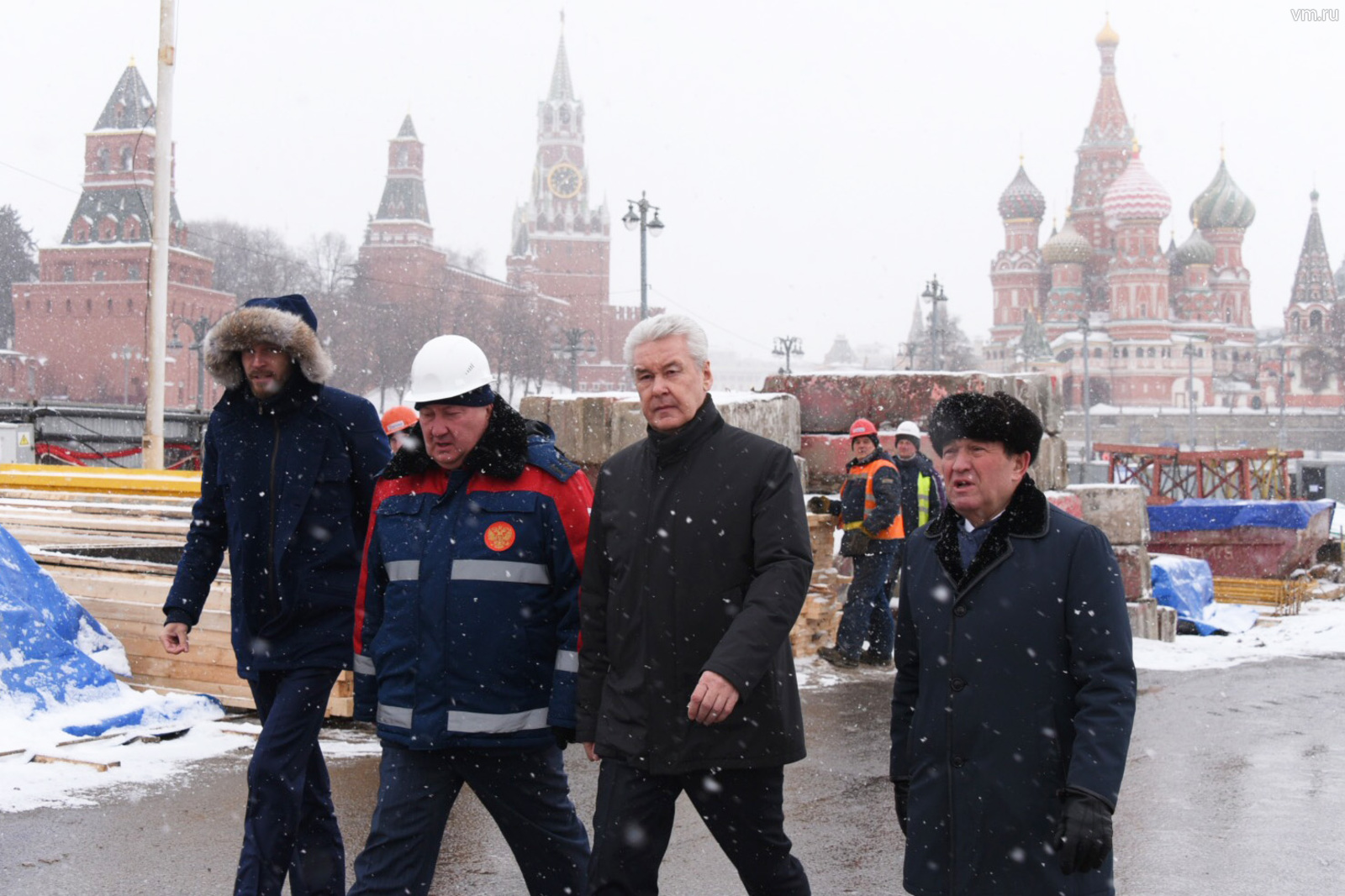 Сергей Собянин на осмотре реконструкции Москворецкого моста