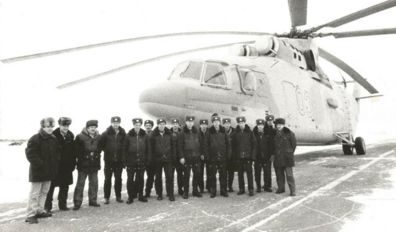 Торжок. Летный состав отряда вертолетов Ми-26. Зима, 1988 год