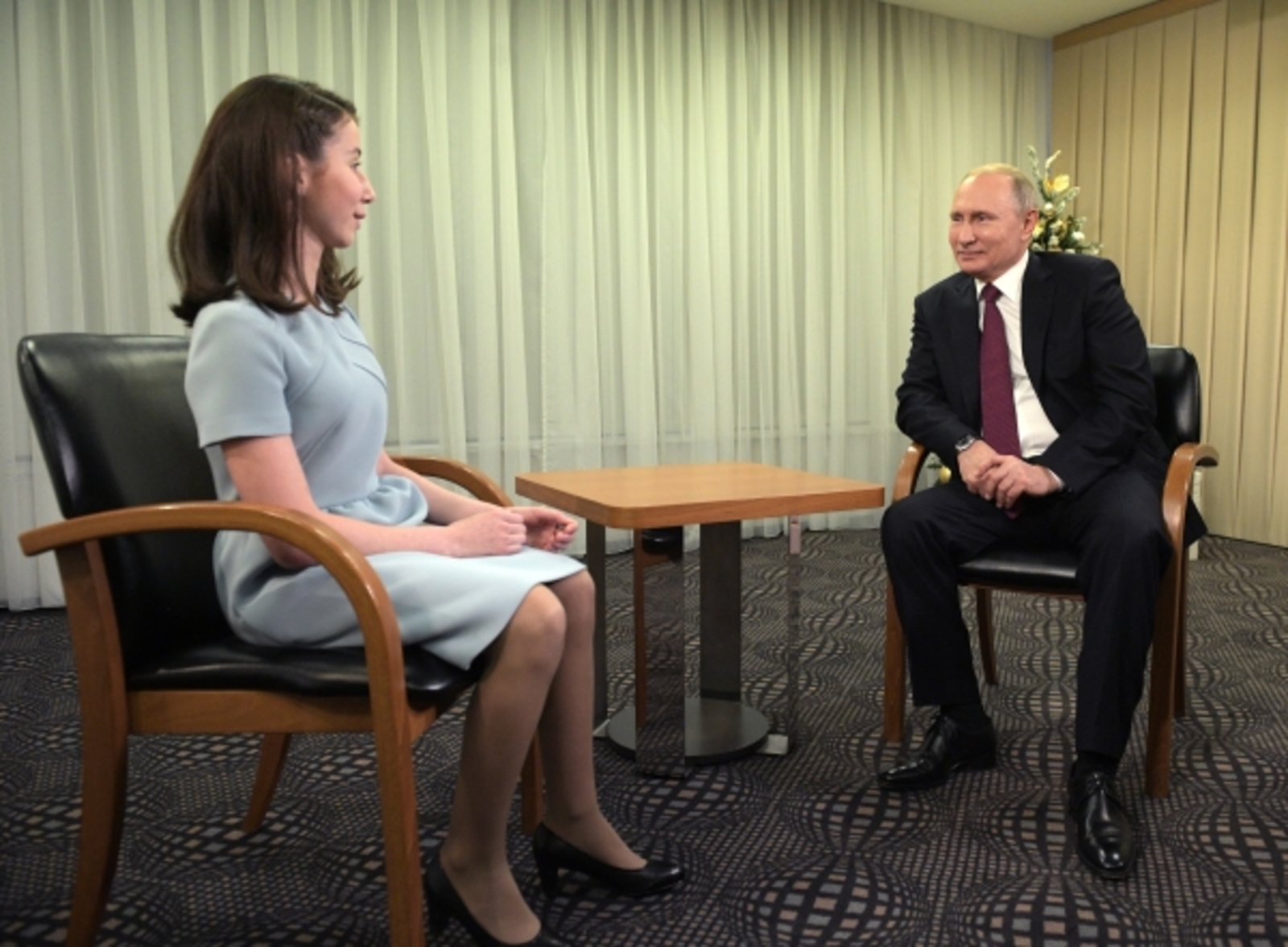 Регина Парпиева взяла интервью у Владимира Путина в 2018 году, тем самым осуществив свою давнюю мечту
