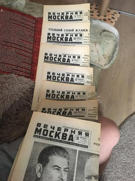 Выпуски «Вечерней Москвы» середины XX века / Из личного архива