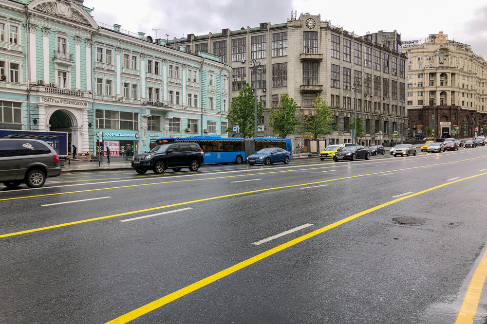 Движение ограничено на Тверской улице из-за ремонтных работ