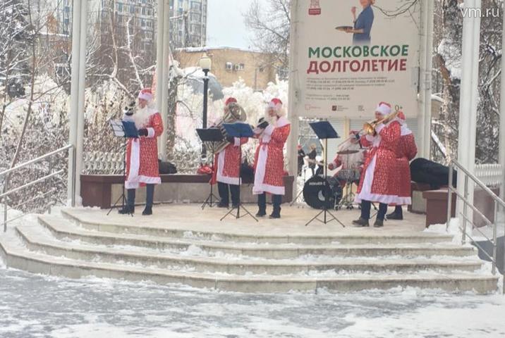 Сказочный оркестр Дедов Морозов радовал москвичей в парке «Сокольники»