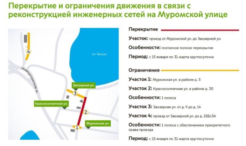 Движение на улице Муромская временно ограничат