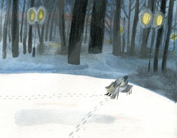 Работы Ольги Пташник из зимнего цикла картин / иллюстрации Ольги Пташник